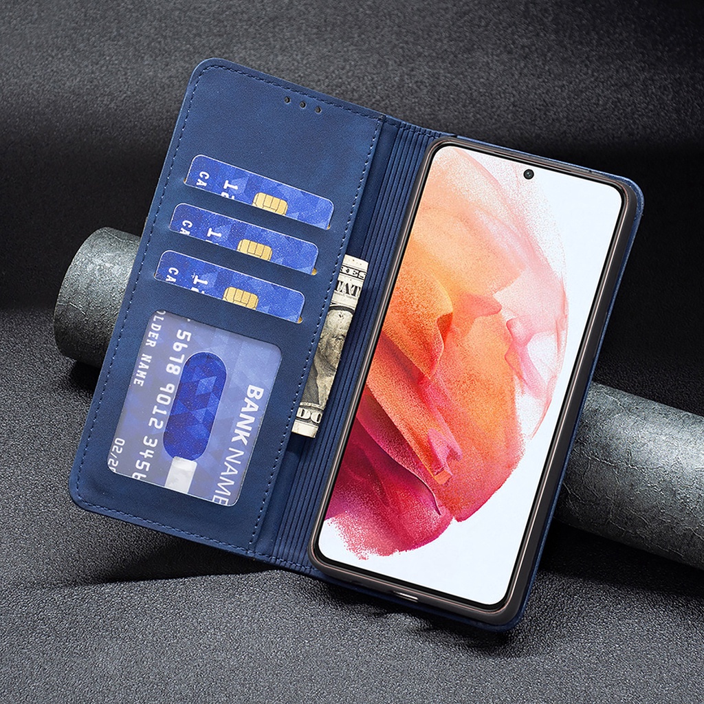 Ốp Bao Da PU Điện Thoại Kiểu Ví Gập Nam Châm Có Ngăn Thẻ Cho Samsung Galaxy S22 S21 Ultra S21 + S22 + S21 FE A03 Core A53 A33 5G