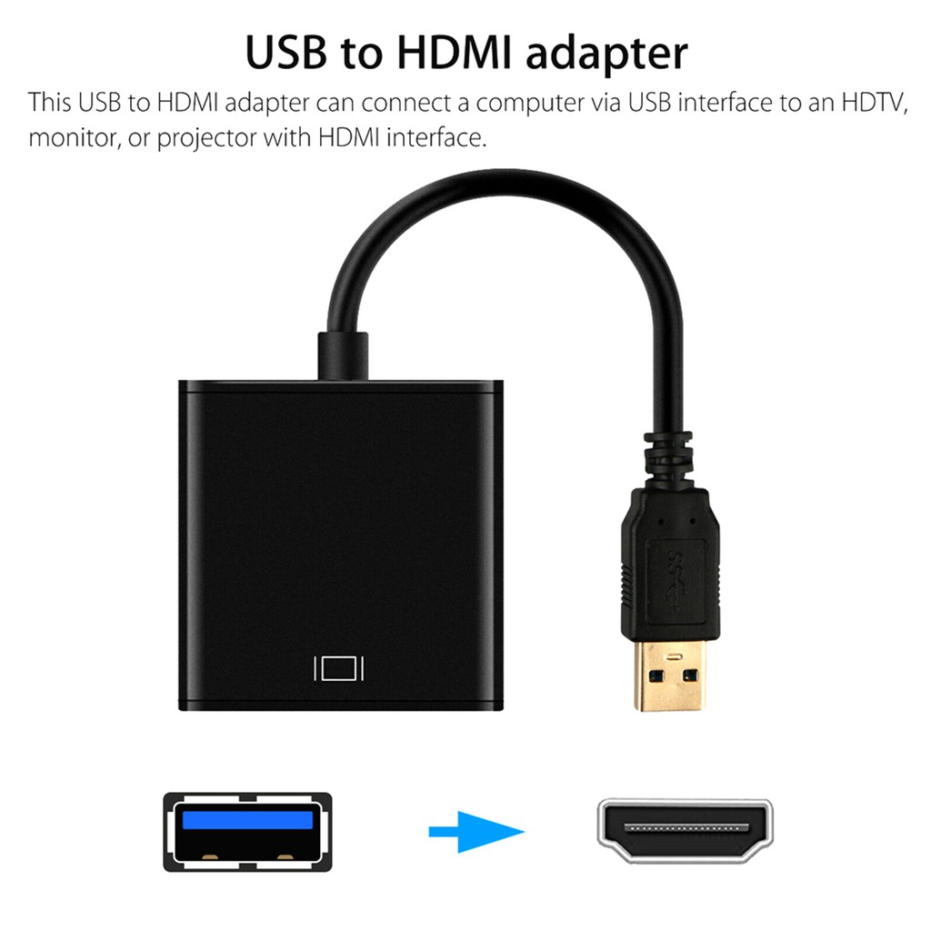 Dây Cáp Chuyển Đổi Hel + Hd 1080p Usb 3.0 Sang Hdmi Video Cho Pc Laptop Hdtv Lcd Tv