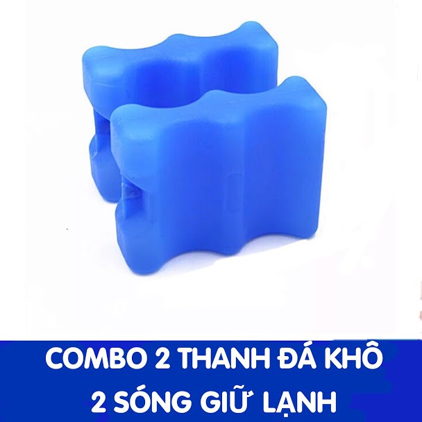 Set 2 Thanh đá khô giữ nhiệt 2 sóng giữ lạnh tới 10 tiếng - Bỏ được điều hòa