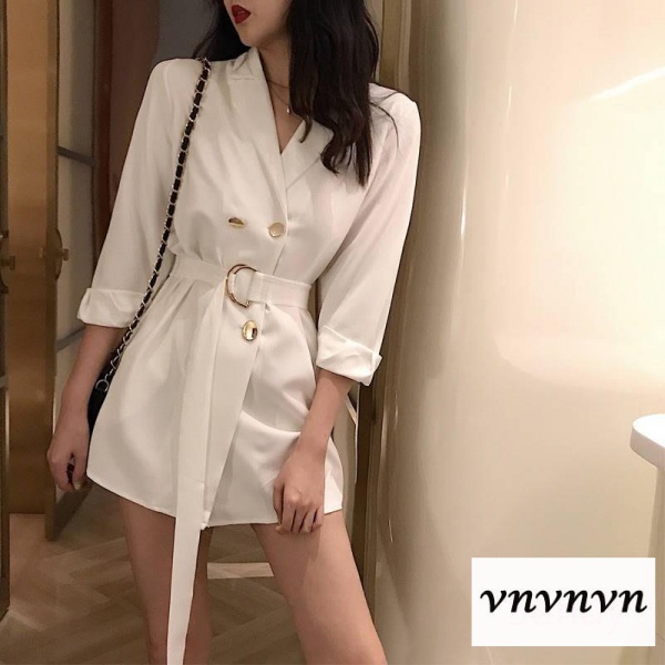 Thời Trang Nữ Áo Khoác Nữ Dài Tay Cổ Bẻ Form Dài Thời Trang | BigBuy360 - bigbuy360.vn