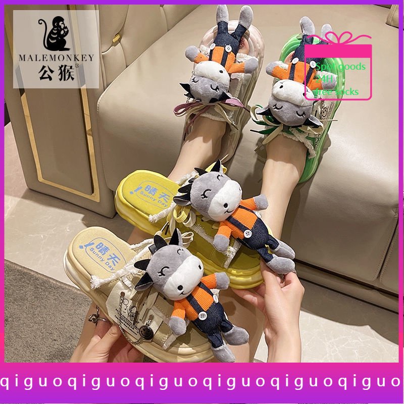 Dép Sandal Đi Biển Đế Dày In Hình Khỉ Dễ Thương Thời Trang Mùa Hè Cho Nam Nữ 24H