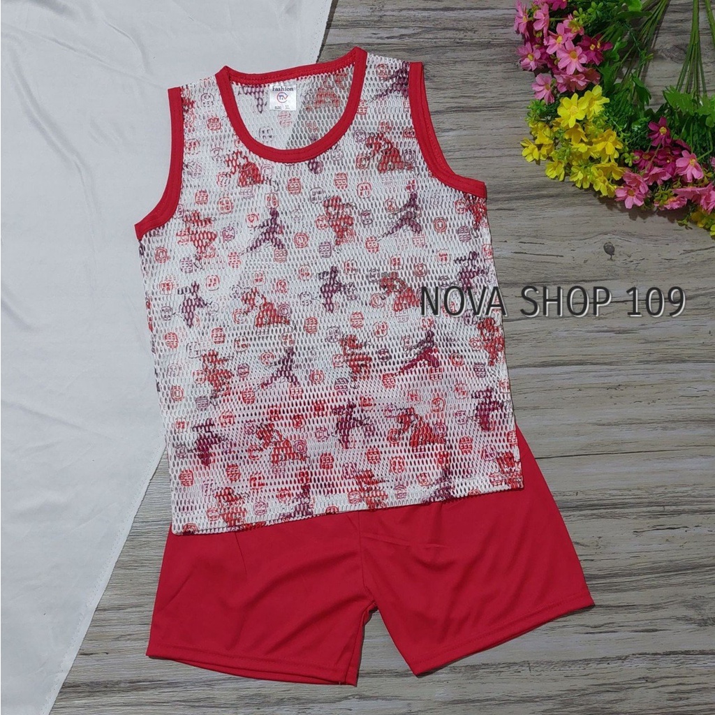 120K combo 4 Bộ đồ lưới bé trai mát mẻ, phù hợp cho bé từ 8kg đến 45kg