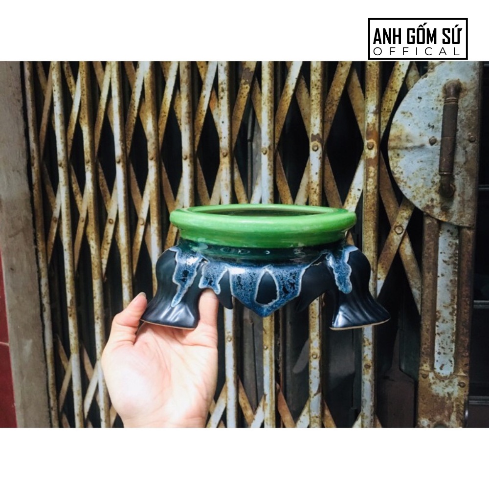 Bát sen thả hoa, đồ thờ cúng, bát tụ lộc gốm sứ đề ban thần tài hút tài lộc chiêu tài