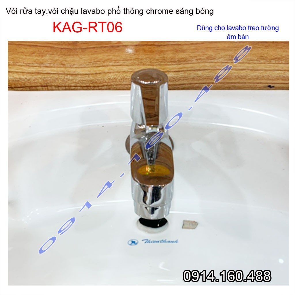 Vòi lavabo lạnh KAG-RT06, vòi chậu rửa mặt tay vuông gạt chome bóng nước mạnh sử dụng tốt siêu bền