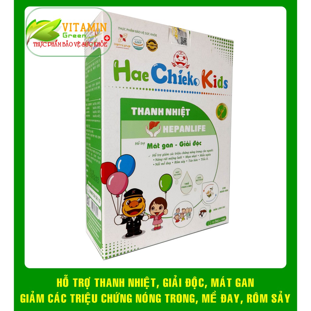 Heachieko Kids THANH NHIỆT HEPANLIFE GIÚP MÁT GAN, THẢI ĐỘC, GIẢM NÓNG TRONG, MÊ ĐAY RÔM SẢY