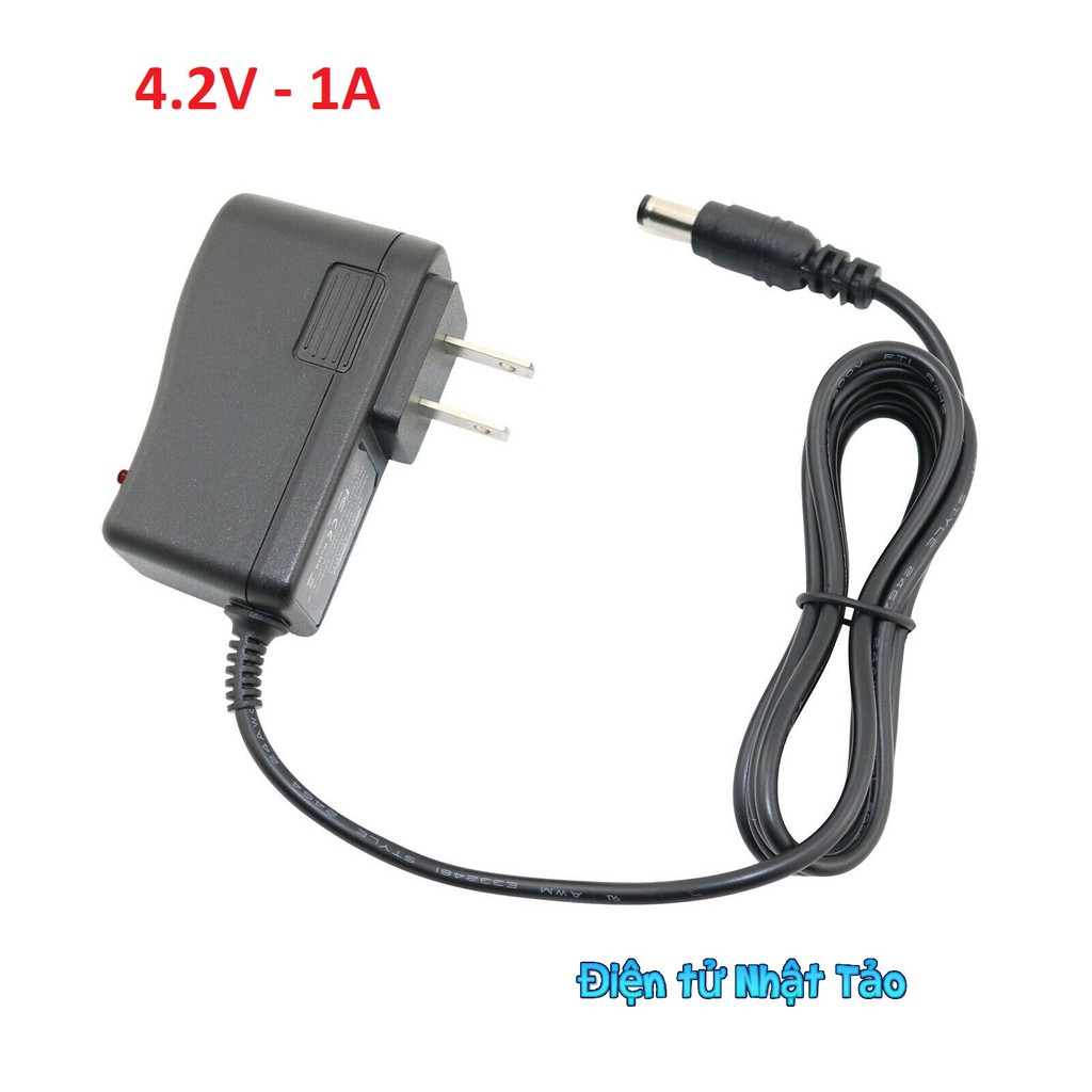 ADAPTER SẠC 4.2V 1A  CÓ ĐÈN BÁO ĐẦY