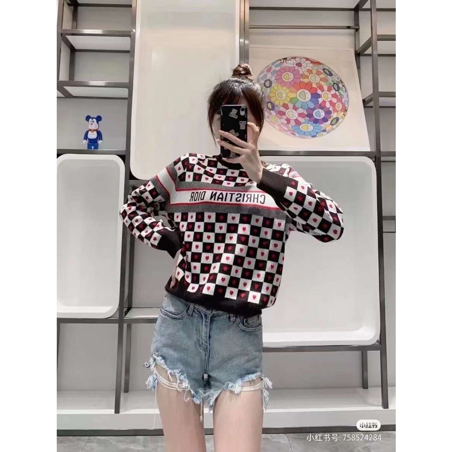 Áo Len Họa Tiết Thương Hiệu Sang Trọng Hàng Nhập Quảng Châu Cao Cấp