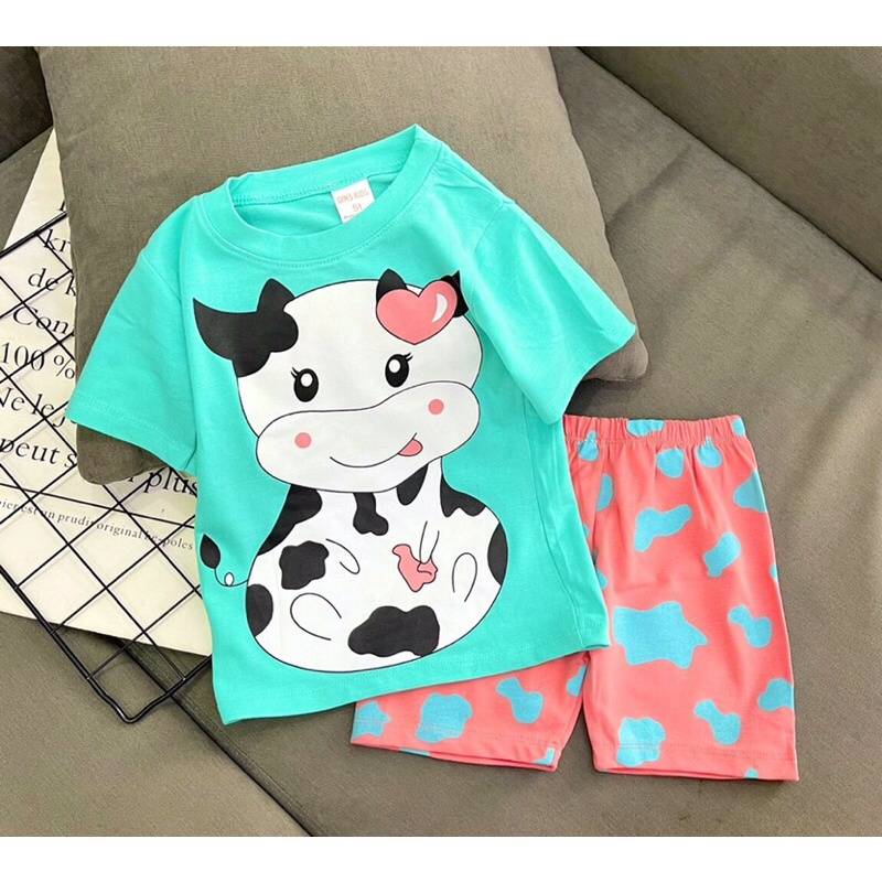 Bộ thun ngắn tay bé gái size đại