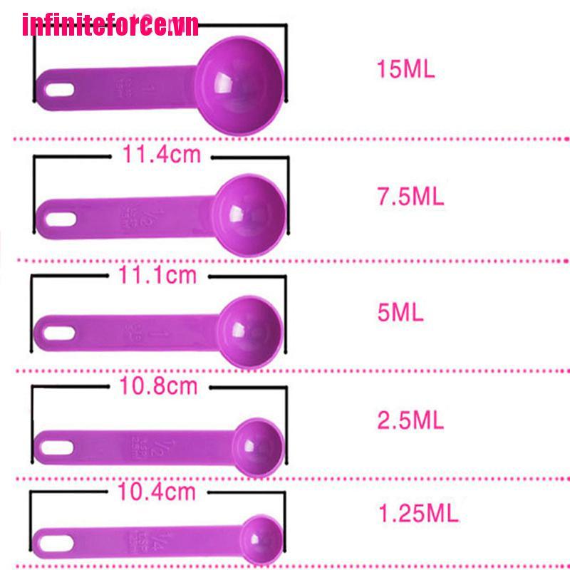 Bộ 5 Muỗng Đo Lường Bằng Nhựa Chất Lượng Cao