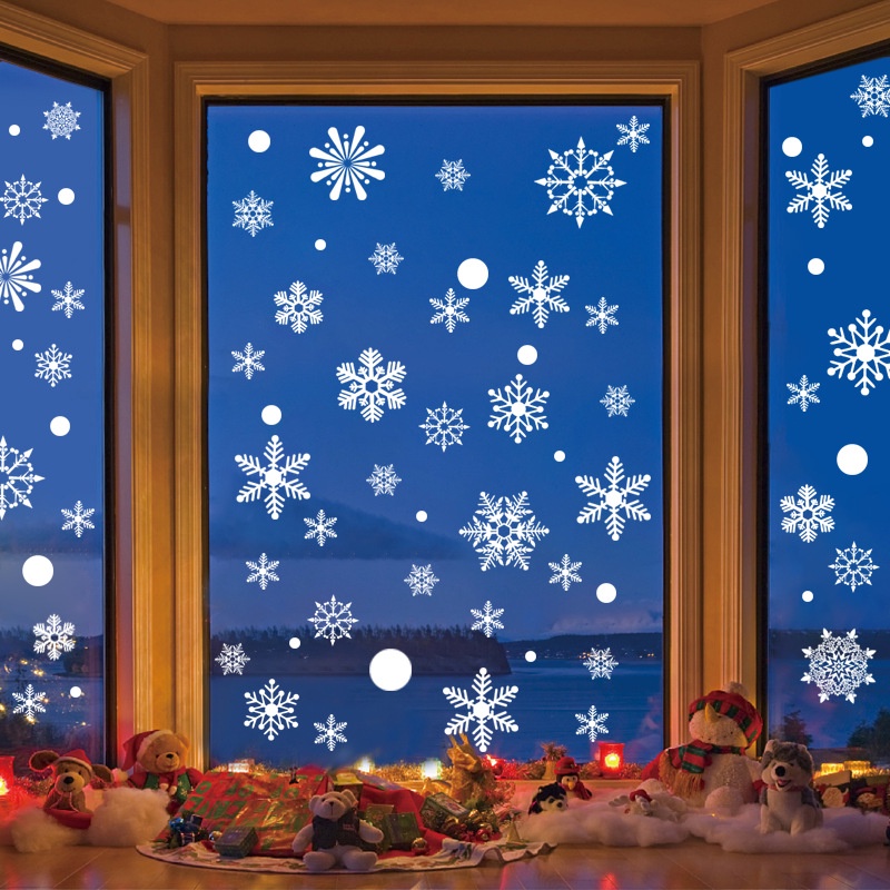 [bán Chạy] 36 miếng / lốc hình dán tường bông tuyết trắng cho cửa sổ kính / hình dán tường chống thấm nước / hình dán cửa sổ phim nhựa trong suốt / trang trí nội thất giáng sinh quà tặng năm mới