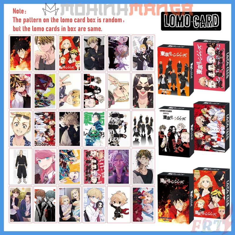 Lomo card hộp 30 thẻ truyện Tokyo Revengers poster card Manjiro Sano Takemichi Draken Hinata Tachibana Ken Ryuguji Baji