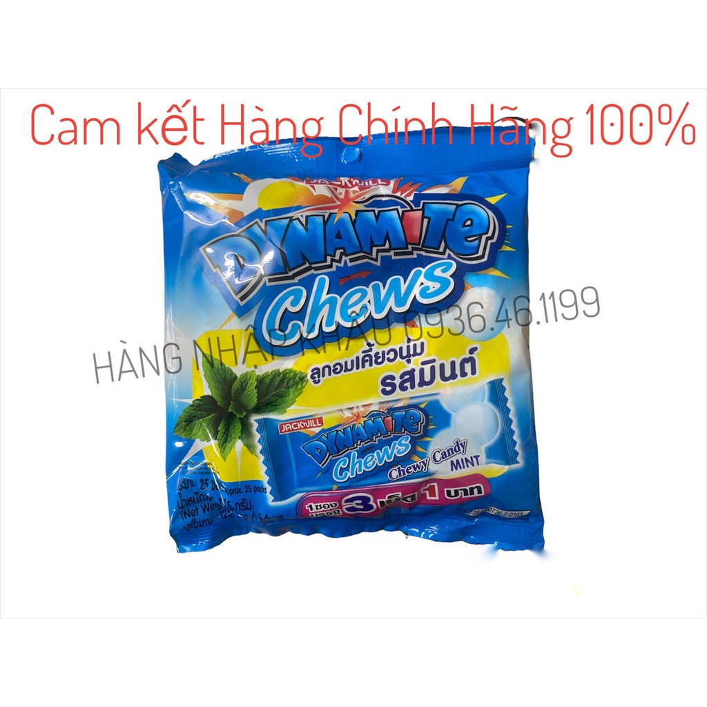 Kẹo 3 viên socola hương bạc hà Dynamite Chews Thái Lan(ko có chữ tiếng việt) 125gam