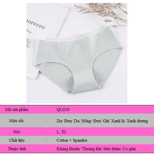 Quần lót nữ cotton gân tăm không đường may, quần lót nữ kháng khuẩn cao cấp Lakimo QLG30 | BigBuy360 - bigbuy360.vn