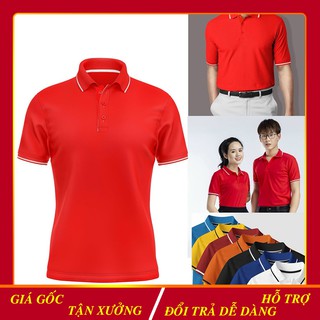 Áo phông nam polo - Áo Thun Thể Thao Cá Sấu Mè Màu Đỏ