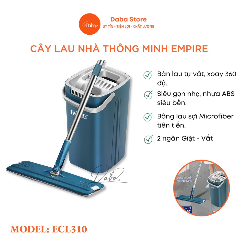 Cây lau nhà thông minh tự vắt EMPIRE ECL310, xoay 360•