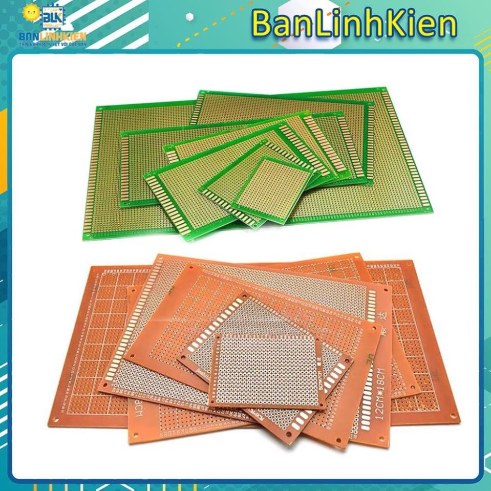 Phíp đồng đục lỗ hàn mạch/ PCB đục lỗ hàn mạch/ Testboard cắm hàn 1 mặt phíp gỗ và thủy tinh/ đầy đủ kích thước A1