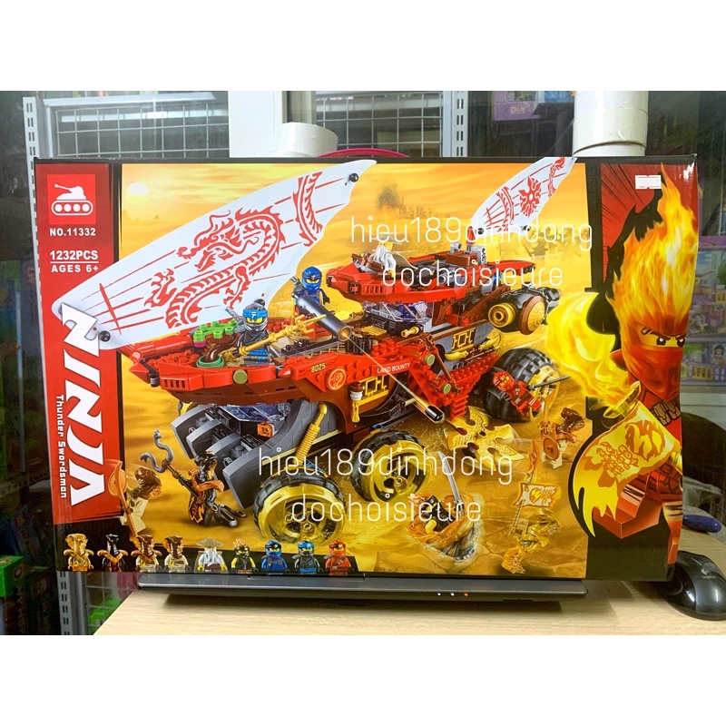 Lắp ráp xếp hình NOT Lego Ninjago Movie 70677 Lari 11332 : cỗ xe tăng Cuộc Chiến Trên Sa Mạc 1232 mảnh