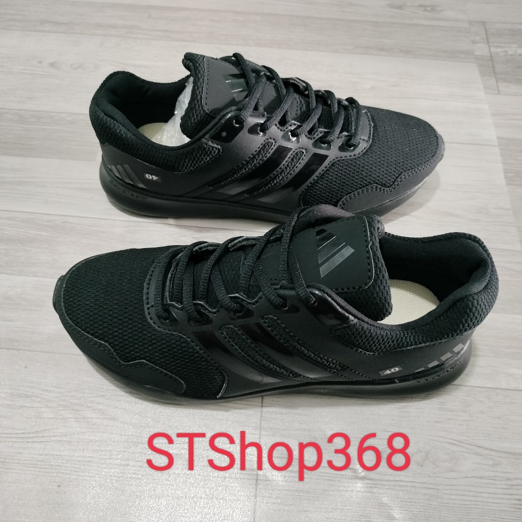 Giày thể thao sneaker nam nữ full đen  fullsize từ 35 đến 44 đế siêu vải lưới thoáng
