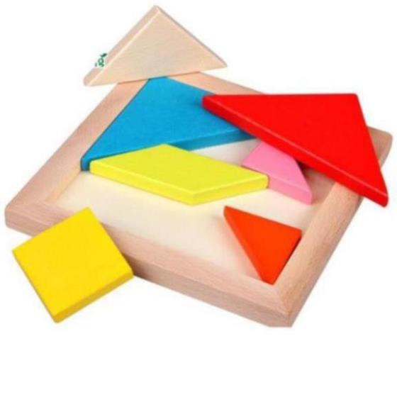 Đồ Chơi Tangram Xếp Hình Bằng Gỗ Mô Phỏng Giúp Bé Tư Duy Sáng Tạo