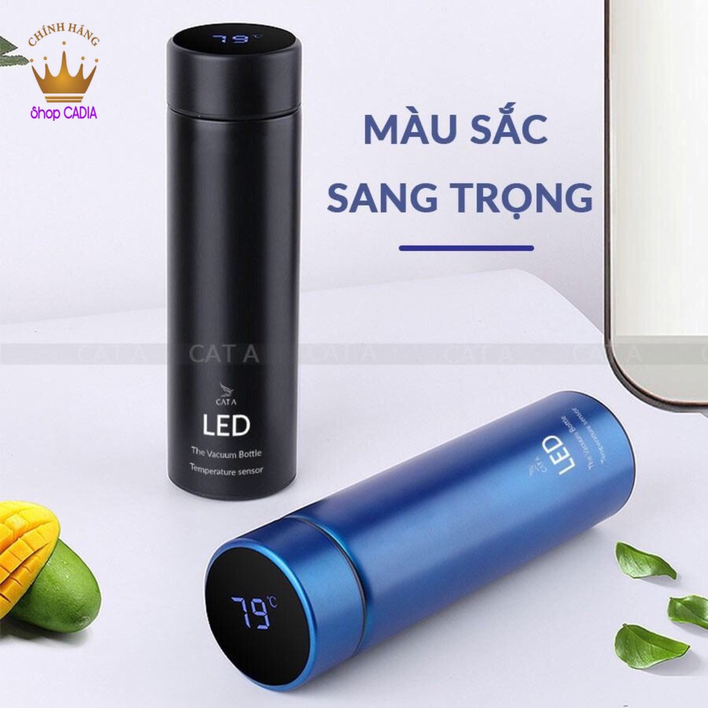 [HÀNG CAO CẤP- FREE SHIP] Bình giữ nhiệt có đèn LED Hiển thị nhiệt độ - Sang trọng, tiện lợi, giữ nhiệt 12 giờ