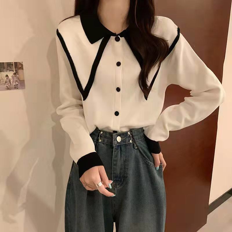 Áo len sơ mi (CÓ SẴN}công sở nữ đẹp kiểu Hàn Quốc,Áo len cổ chữ V sang chảnh Yohamy_officialstore