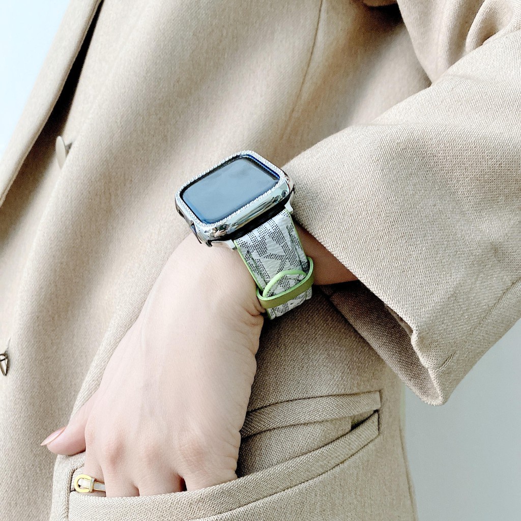 Dây da thay thế thích hợp cho Apple Watch Iwatch serie 7 6 5 4 SE 3 2 45mm 41mm 38mm 40mm 42mm 44mm T500 W26 U78