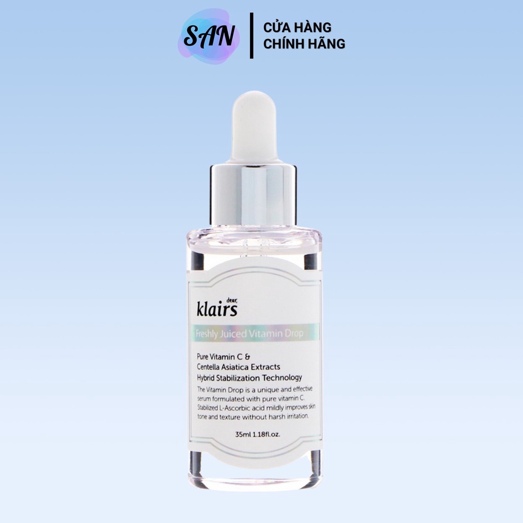 Tinh Chất Dưỡng Trắng, Trẻ Hóa Da, Se Khít Lỗ Chân Lông Dear, Klairs Freshly Juiced Vitamin Drop Serum 35ml