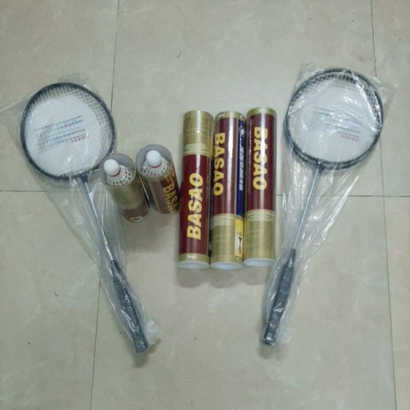 2 Cây Vợt cầu lông kèm cầu lông siêu bền, siêu rẻ cho người mới tập chơi, trẻ em...