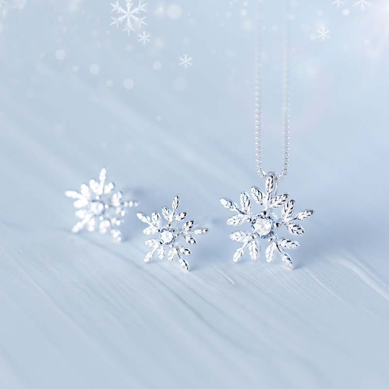 Bông Tai Bạc 925 Bông Tuyết Cao Cấp- Trang Sức TNC JEWELLERY