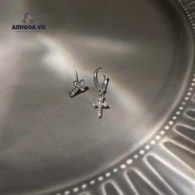 ✨✨Bông Tai Hình Chữ Thập Đính Đá Thời Trang Cho Nữ