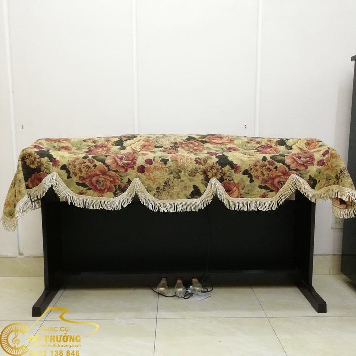 Khăn Phủ đàn Piano điện mẫu hoa Mẫu Đơn