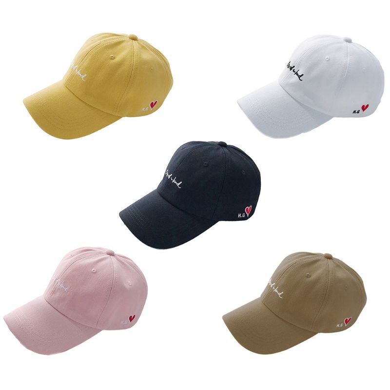 Mũ Lưỡi Trai Cotton Màu Sắc Đơn Giản Thêu Chữ Thời Trang Cho Nam Nữ