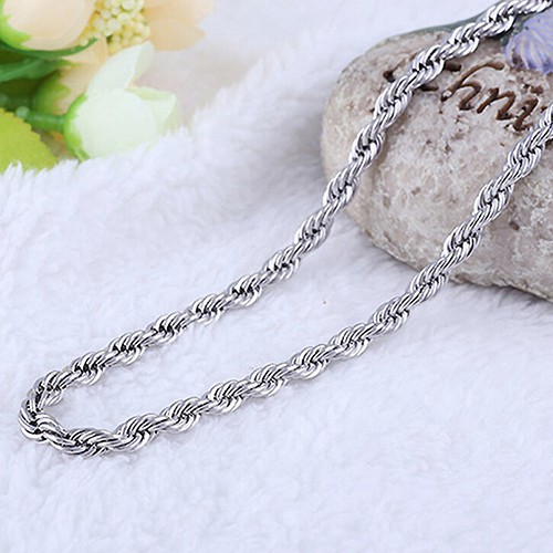 Dây Chuyền Charm Thời Trạng Loại Dây Bạc 925 Xoắn Dành Cho Cả Nam Và Nữ UnisexSilver