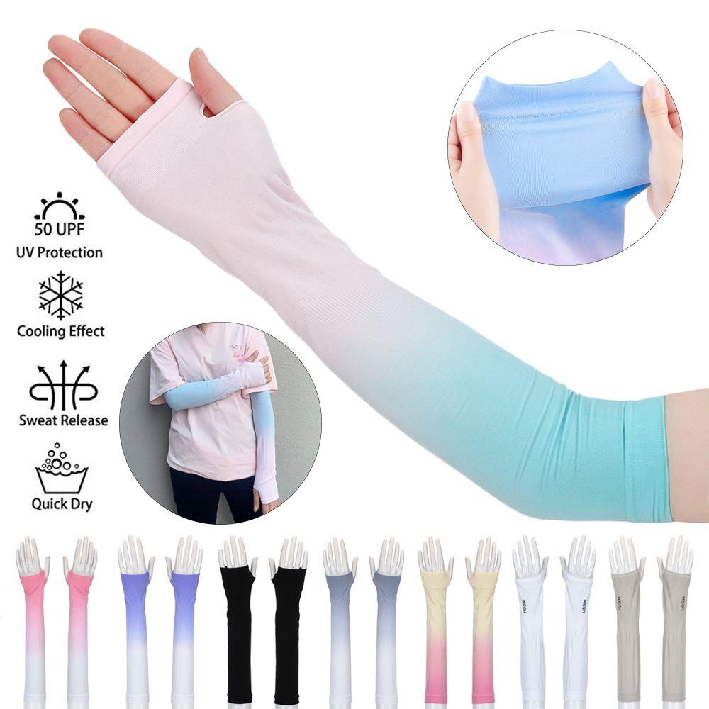 Set 2 Găng Tay Vải Lụa Lạnh Tiện Dụng Khi Lái Xe Đạp / Chạy Bộ