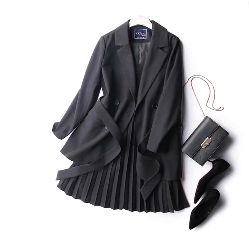 Set vest 3 món : Áo vest + váy dây + đai thắt