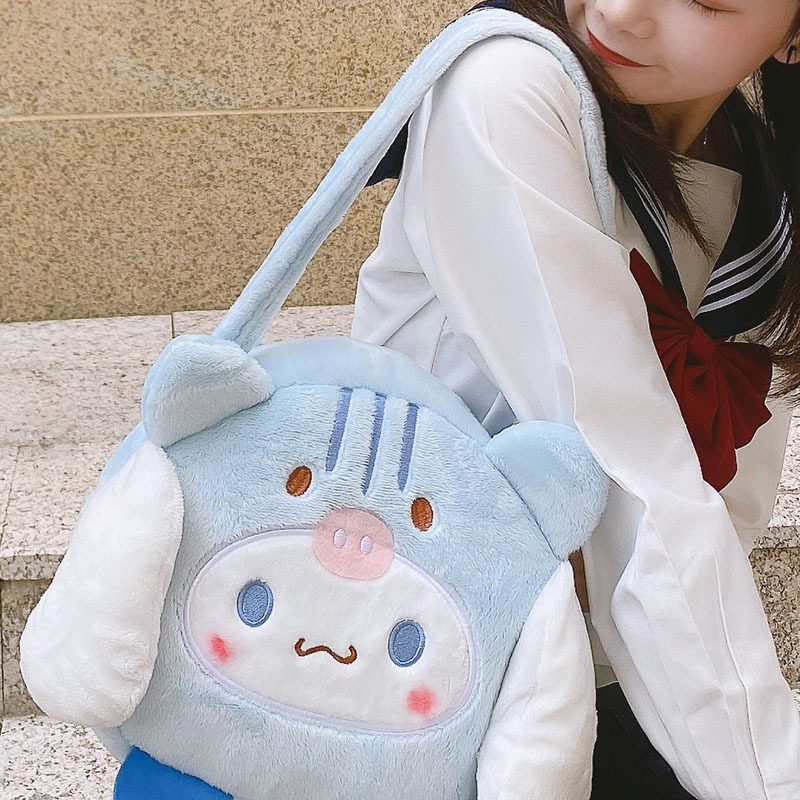 Kuromi Uniform Handbag  Shoulder Bag  Japanese Style Cute Penguin Plush Studnet Cartoon Cinnamoroll