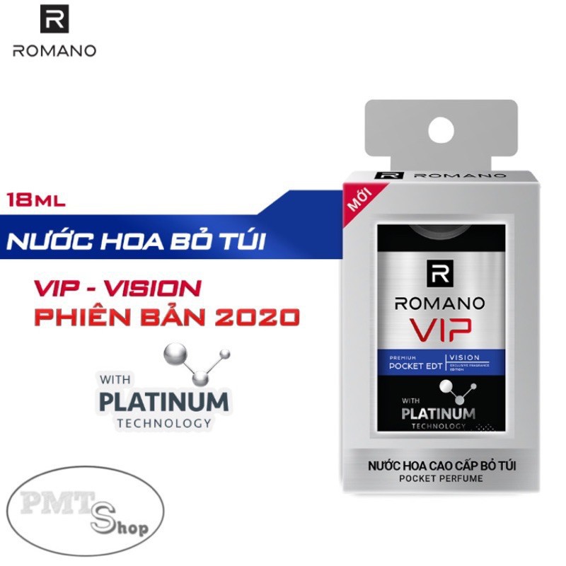 (Hàng KM) Xịt nước hoa bỏ túi Romano 18ml Vip Vision Pasion, Classic, Force, Attitude, Gentleman - 250 lần xịt