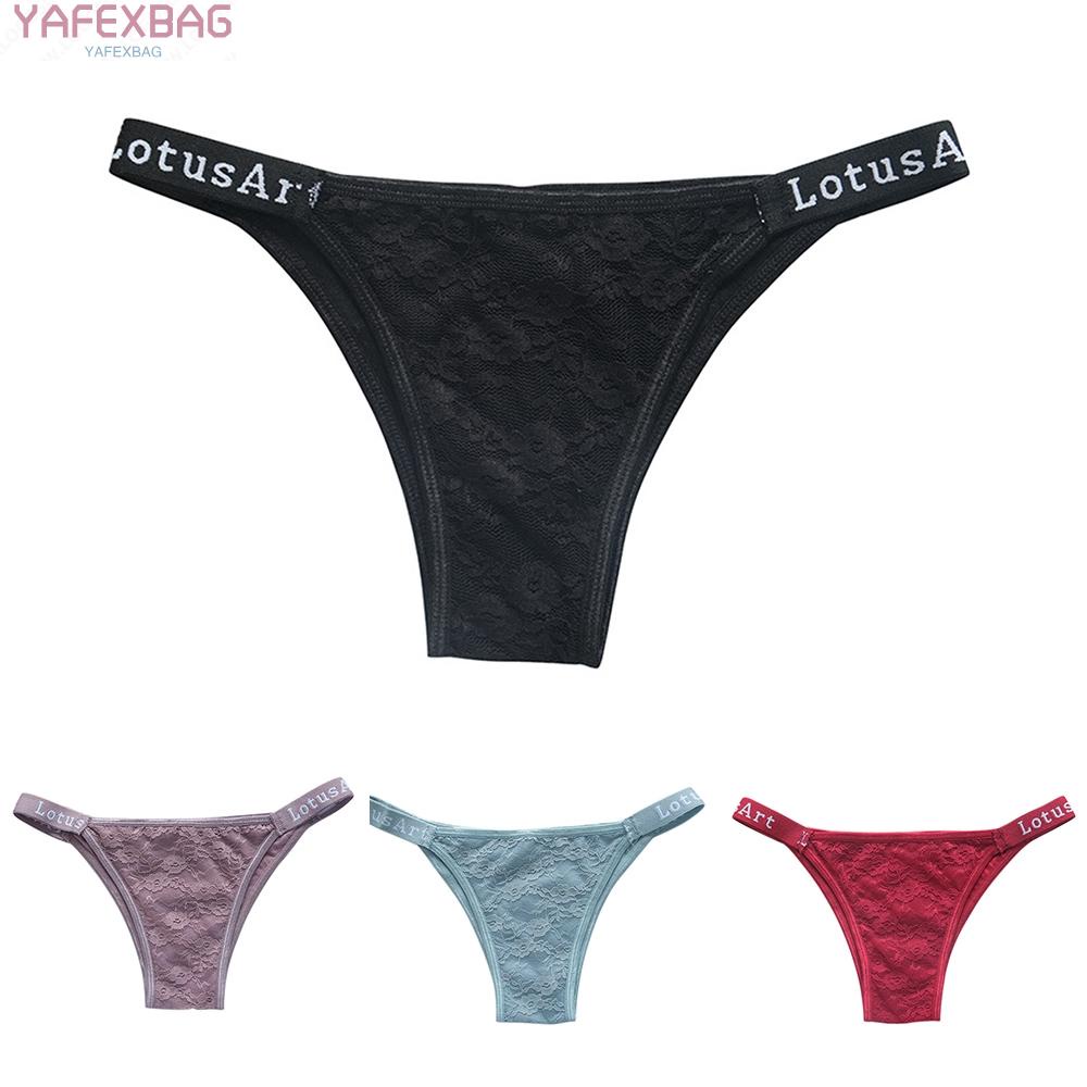 Women Underwear Intimate Lace Low Waist Low-rise M L XL Briefs Floral Lace