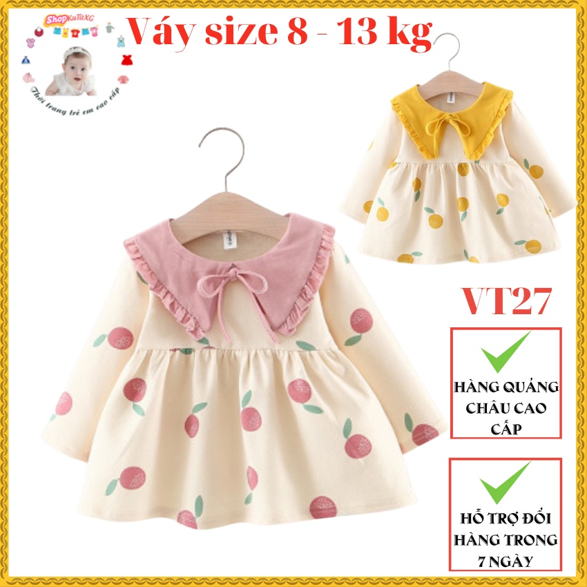 váy thu đông bé gái nhí size 6-13kg đáng yêu VT27