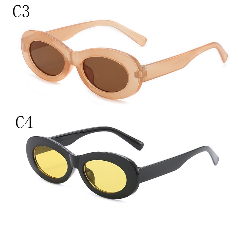 Mắt Kính Chống Nắng Gọng Oval Gọng Kim Loại Thời Trang Cho Nam Và Nữ