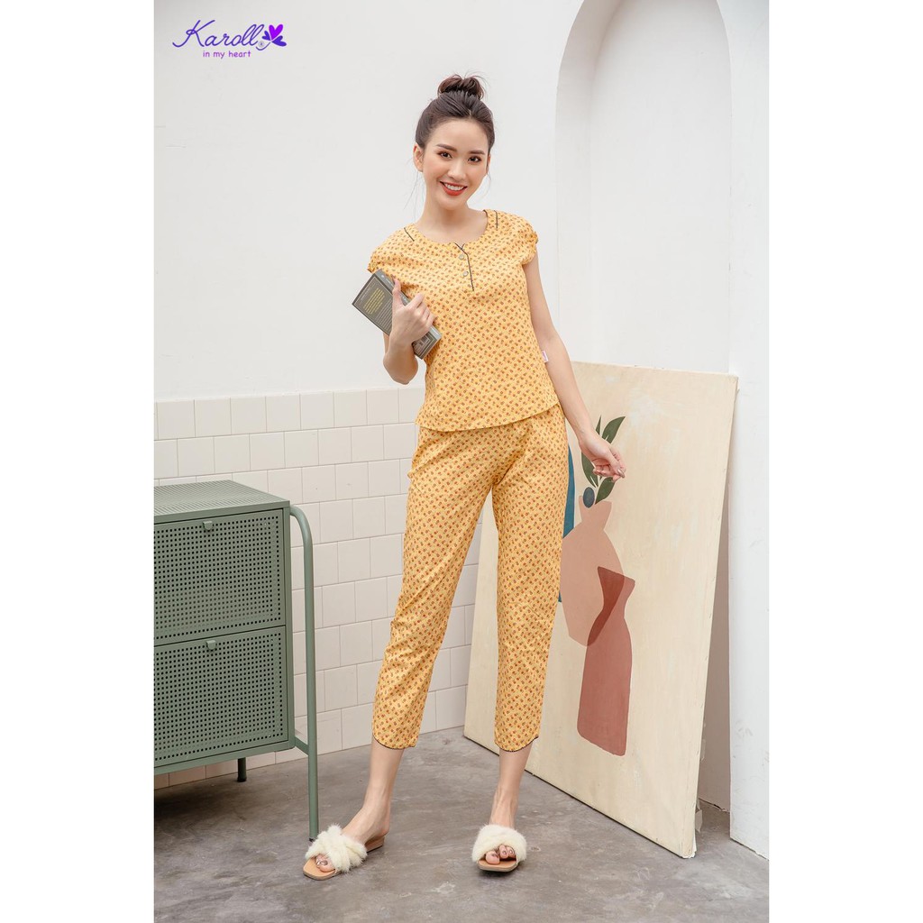 Bộ mặc nhà Karoll - áo cộc quần dài nhiều màu (kèm ảnh thật) NH19.225