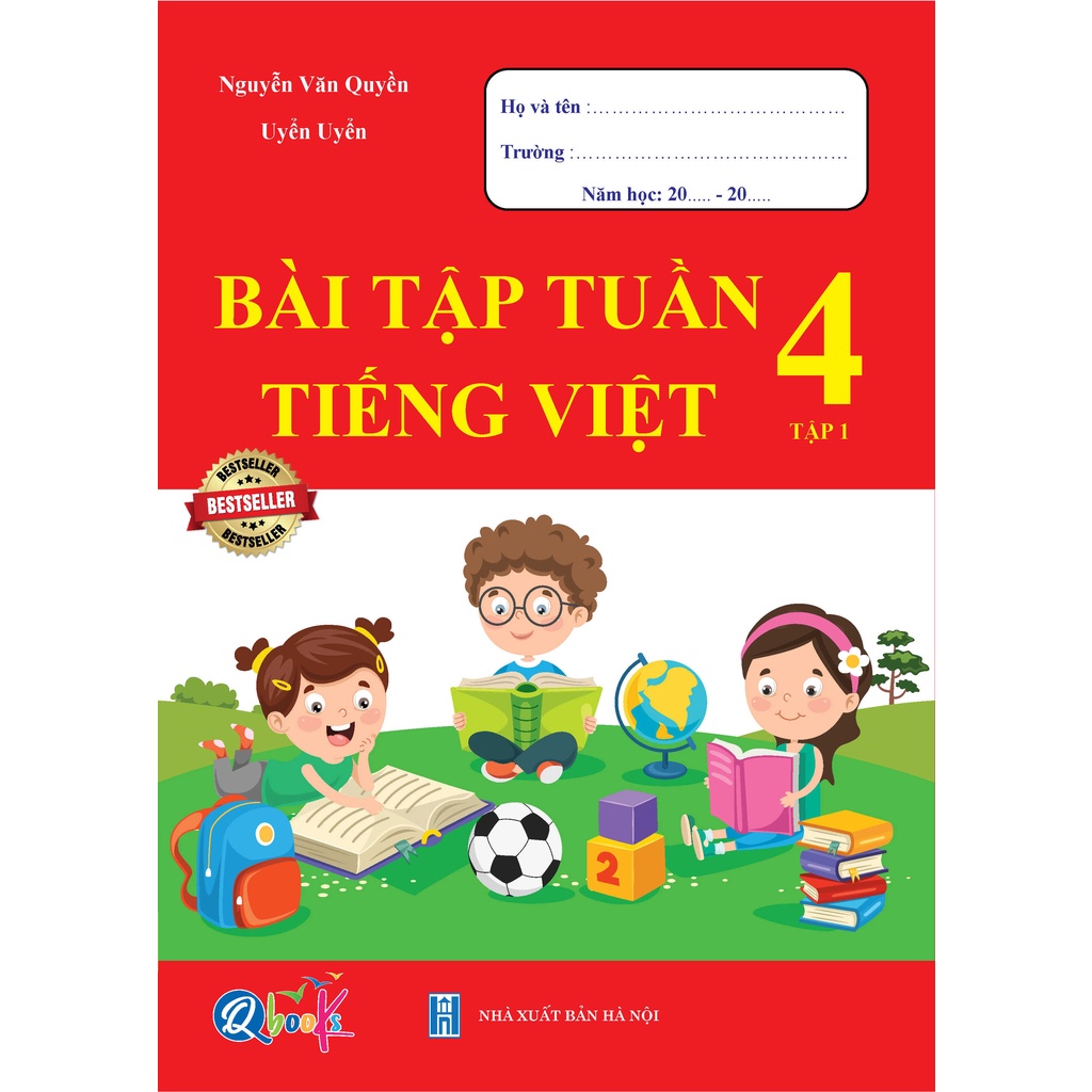 Sách - Combo Bài Tập Tuần và Đề Kiểm Tra Toán - Tiếng Việt 4 - Học Kì 1 (4 cuốn)