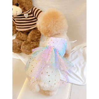 váy 2 dây 7 màu đính sao cho chó mèo