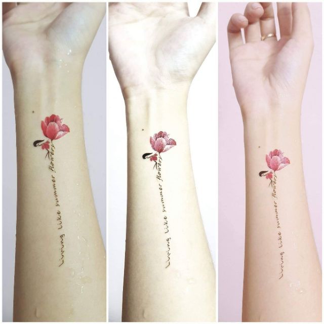 Hình xăm dán tattoo hoa p17 aq456.Xăm dán tatoo mini tạm thời, size &lt;10x6cm