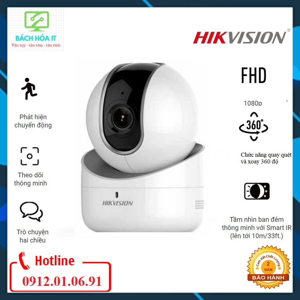 Camera IP Wifi  trong nhà Hikvision Q21 Q1 Model DS-2CV2Q21FD-IW (B/W) H265+, chính hãng, bảo hành 24 tháng | WebRaoVat - webraovat.net.vn