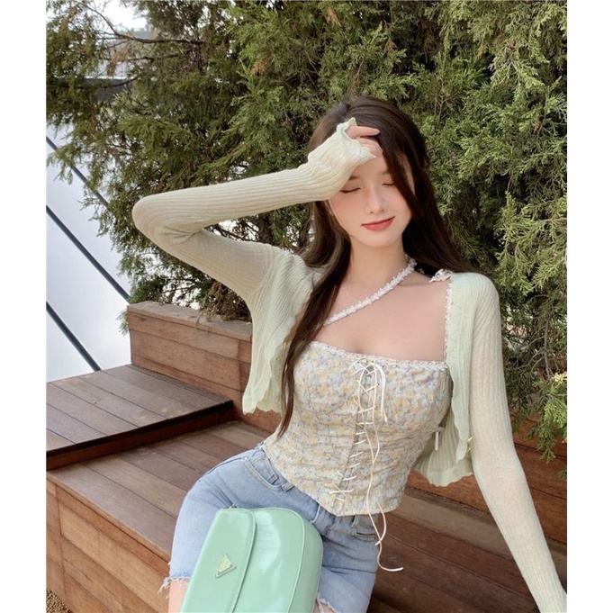 Áo khoác Cardigan len mỏng dệt kim