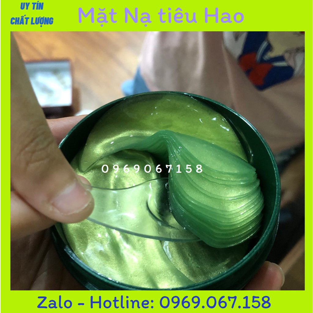 Mặt nạ mắt Bioaqua tảo biển cấp ẩm dưỡng mờ thâm trẻ hóa Green Elastic Moisturizing Eye Mask - Hủ 60 Miếng