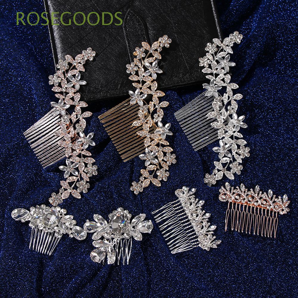 ROSEGOODS Prom Wedding Party Jewelry Hair Ornaments Handmade Shiny Bling|Comb