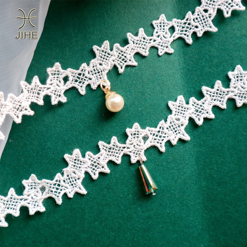 Vòng Cổ Choker Bằng Ren Màu Trắng Đính Đá Pha Lê Phong Cách Nhật Hàn Thời Trang