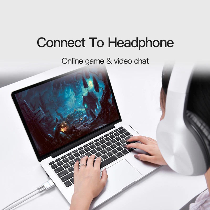 Dây cáp âm thanh chia cổng 3.5mm từ 1 đầu giắc cắm sang 2 đầu cổng cắm